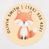 Cute Customizable Animals Kid's Labels  Etiketten (Design 1)