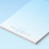 Cute Customizable Blue Monogram & Your Name Script Notizblock