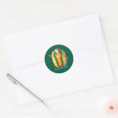 Cute customizable business hotdog runder aufkleber (Umschlag)