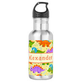 Cute Customizable Dinsosaur Print Edelstahlflasche (Vorderseite)