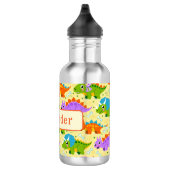 Cute Customizable Dinsosaur Print Edelstahlflasche (Rechts)