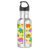 Cute Customizable Dinsosaur Print Edelstahlflasche (Rückseite)
