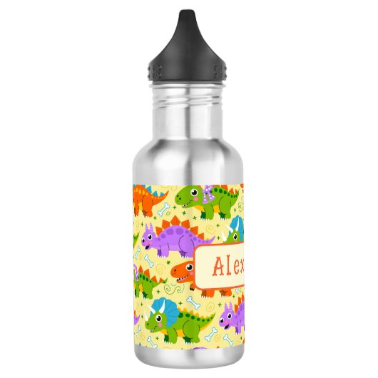 Cute Customizable Dinsosaur Print Edelstahlflasche (Links)