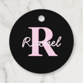 Cute Customizable Monogram | Light Pink & Black Geschenkanhänger (Vorderseite)