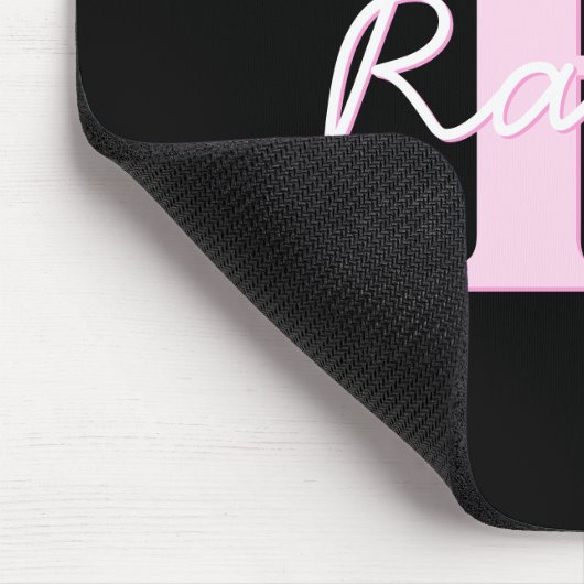 Cute Customizable Monogram | Light Pink & Black Mousepad (Ecke)