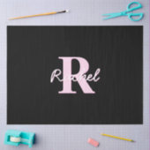 Cute Customizable Monogram | Light Pink & Black Seidenpapier (Basteln)