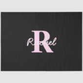 Cute Customizable Monogram | Light Pink & Black Seidenpapier (Vorderseite)