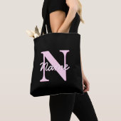 Cute Customizable Monogram | Light Pink & Black Tasche (Von Nahem)