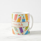 Cute Customizable Pencil Print Kaffeetasse (VorderseiteRechts)