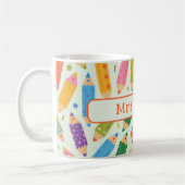 Cute Customizable Pencil Print Kaffeetasse (Links)