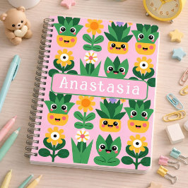 Cute Customizable Pot Plant Print Notizblock