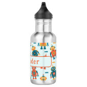 Cute Customizable Robot Print Edelstahlflasche (Rechts)