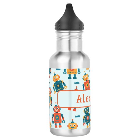Cute Customizable Robot Print Edelstahlflasche (Links)