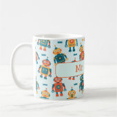 Cute Customizable Robot Print Kaffeetasse (Links)