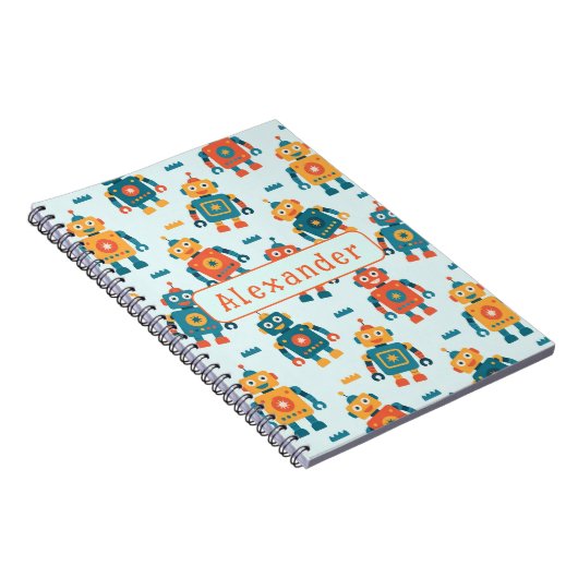 Cute Customizable Robot Print Notizblock (Rechte Seite)