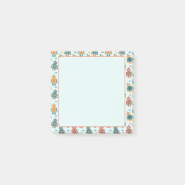 Cute Customizable Robot Print Post-it Klebezettel