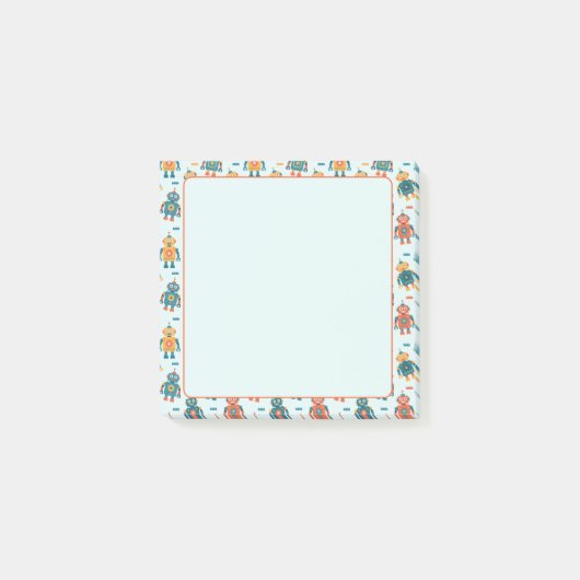 Cute Customizable Robot Print Post-it Klebezettel (Vorderseite)