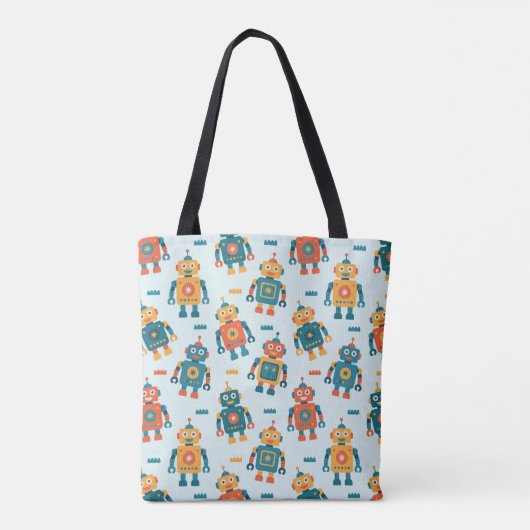 Cute Customizable Robot Print Tasche (Rückseite)