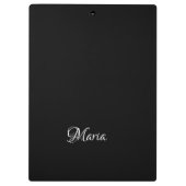Cute Customized Personalized Black Clipboard  Klemmbrett (Rückseite)