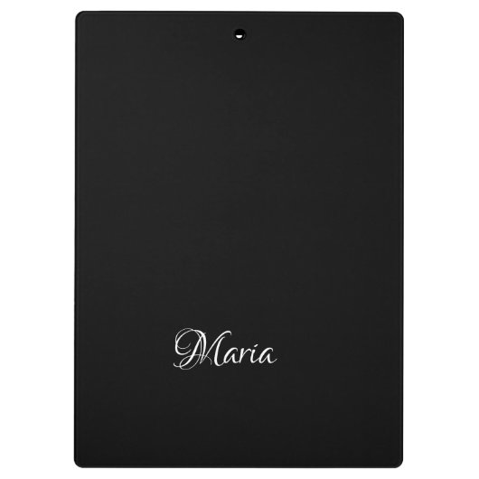 Cute Customized Personalized Black Clipboard Klemmbrett (Rückseite)