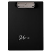Cute Customized Personalized Black Clipboard  Klemmbrett (Vorderseite)