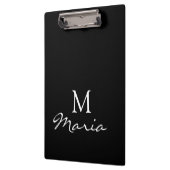 Cute Customized Personalized Black Clipboard Klemmbrett (Links)