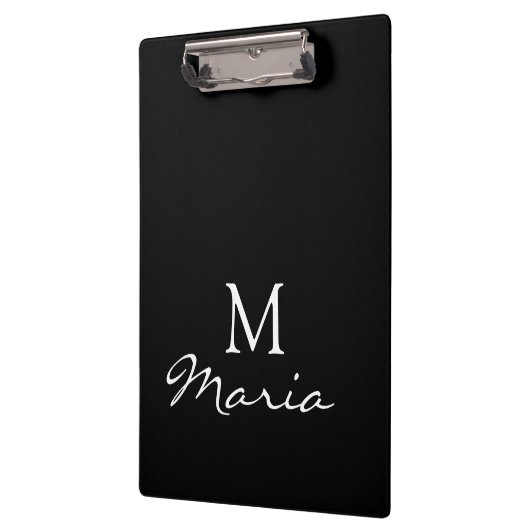 Cute Customized Personalized Black Clipboard  Klemmbrett (Links)