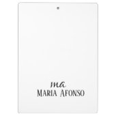 Cute Customized Personalized Name Clipboard Klemmbrett (Rückseite)