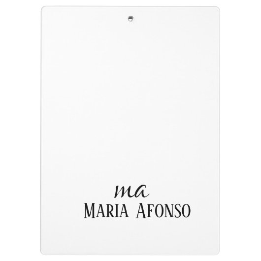 Cute Customized Personalized Name Clipboard  Klemmbrett (Rückseite)