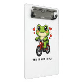 Cute Cycling Frog | Kawaii Frog Bicycle Art Mini Klemmbrett (Schrägansicht)