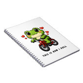 Cute Cycling Frog | Kawaii Frog Bicycle Art Notizblock (Rechte Seite)