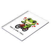 Cute Cycling Frog | Kawaii Frog Bicycle Art Notizblock (Linke Seite)
