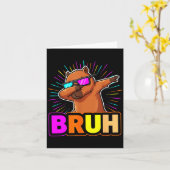 Cute Dabbing Capybara Funny Animal Meme Capy Lover Karte (Gelbe Blume)