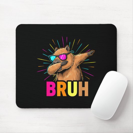 Cute Dabbing Capybara Funny Animal Meme Capy Lover Mousepad (Mit Mouse)