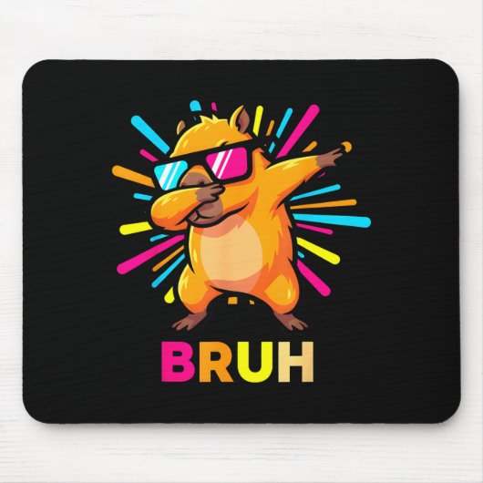Cute Dabbing Capybara Funny Animal Meme Capy Lover Mousepad (Vorne)