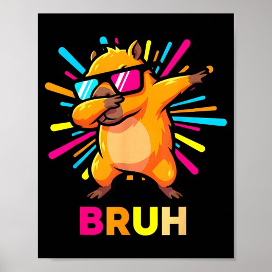Cute Dabbing Capybara Funny Animal Meme Capy Lover Poster (Vorne)