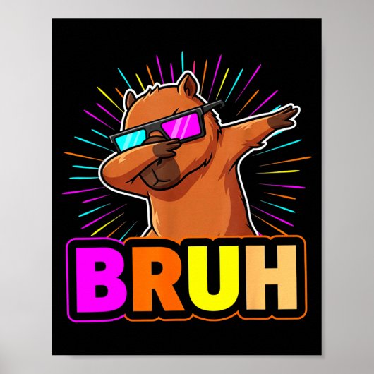 Cute Dabbing Capybara Funny Animal Meme Capy Lover Poster (Vorne)