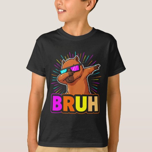Cute Dabbing Capybara Funny Animal Meme Capy Lover T-Shirt (Vorderseite)