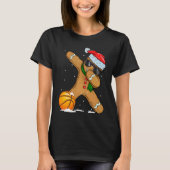 Cute Dabbing Christmas Gingerbread Basketball T-Shirt (Vorderseite)