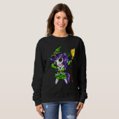 Cute Dabbing Unicorn Girl Witch With Broom Hallowe Sweatshirt (Vorne ganz)