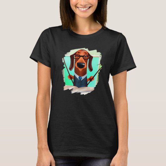 Cute Dachshund Chiweenie Teacher Professor School  T-Shirt (Vorderseite)