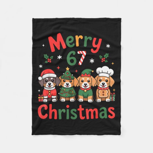 Cute Dachshund Christmas Design Funny Holiday Dog Fleecedecke (Vorderseite)