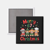 Cute Dachshund Christmas Design Funny Holiday Dog  Magnet (Vorderseite/Rückseite)