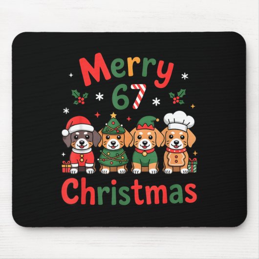 Cute Dachshund Christmas Design Funny Holiday Dog Mousepad (Vorne)