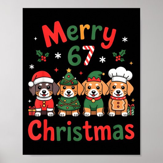 Cute Dachshund Christmas Design Funny Holiday Dog  Poster (Vorne)