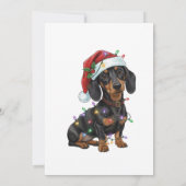 Cute Dachshund Christmas Dog Greeting Card Einladung (Rückseite)