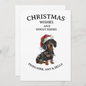 Cute Dachshund Christmas Dog Greeting Card Einladung (Vorne/Hinten)