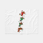 Cute Dachshund Christmas Parade Christmas Fleecedecke (Vorderseite (Horizontal))