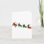 Cute Dachshund Christmas Parade Christmas Karte (Vorderseite)