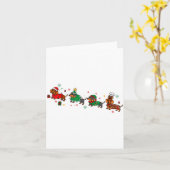 Cute Dachshund Christmas Parade Christmas Karte (Gelbe Blume)